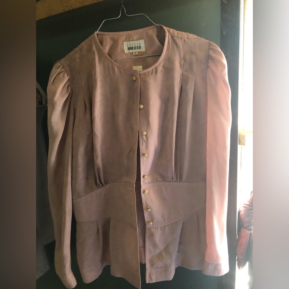 Leslie Fay vintage pink dress shirt